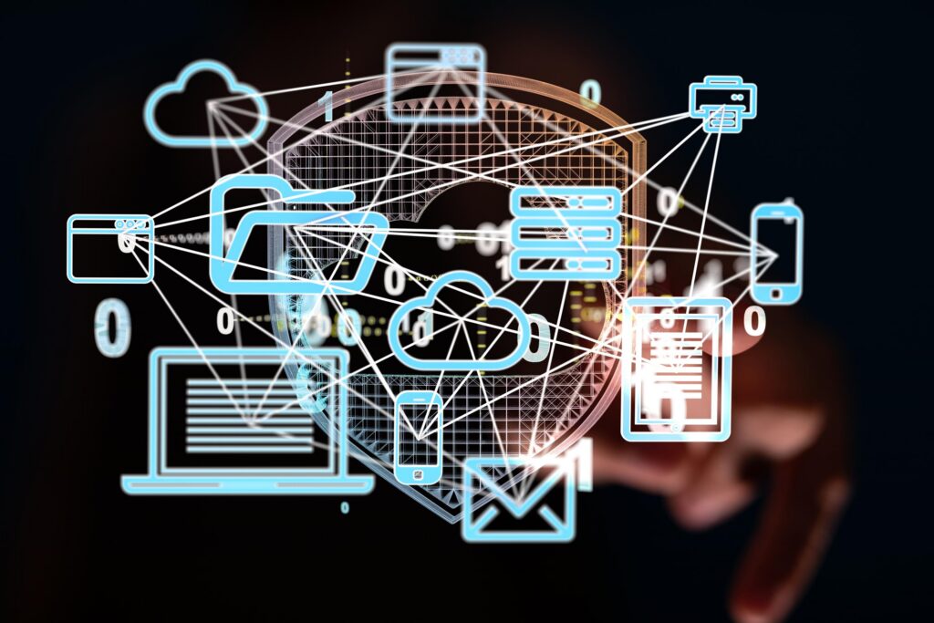 A Data sorting flow process. Big data stream futuristic infographic.
